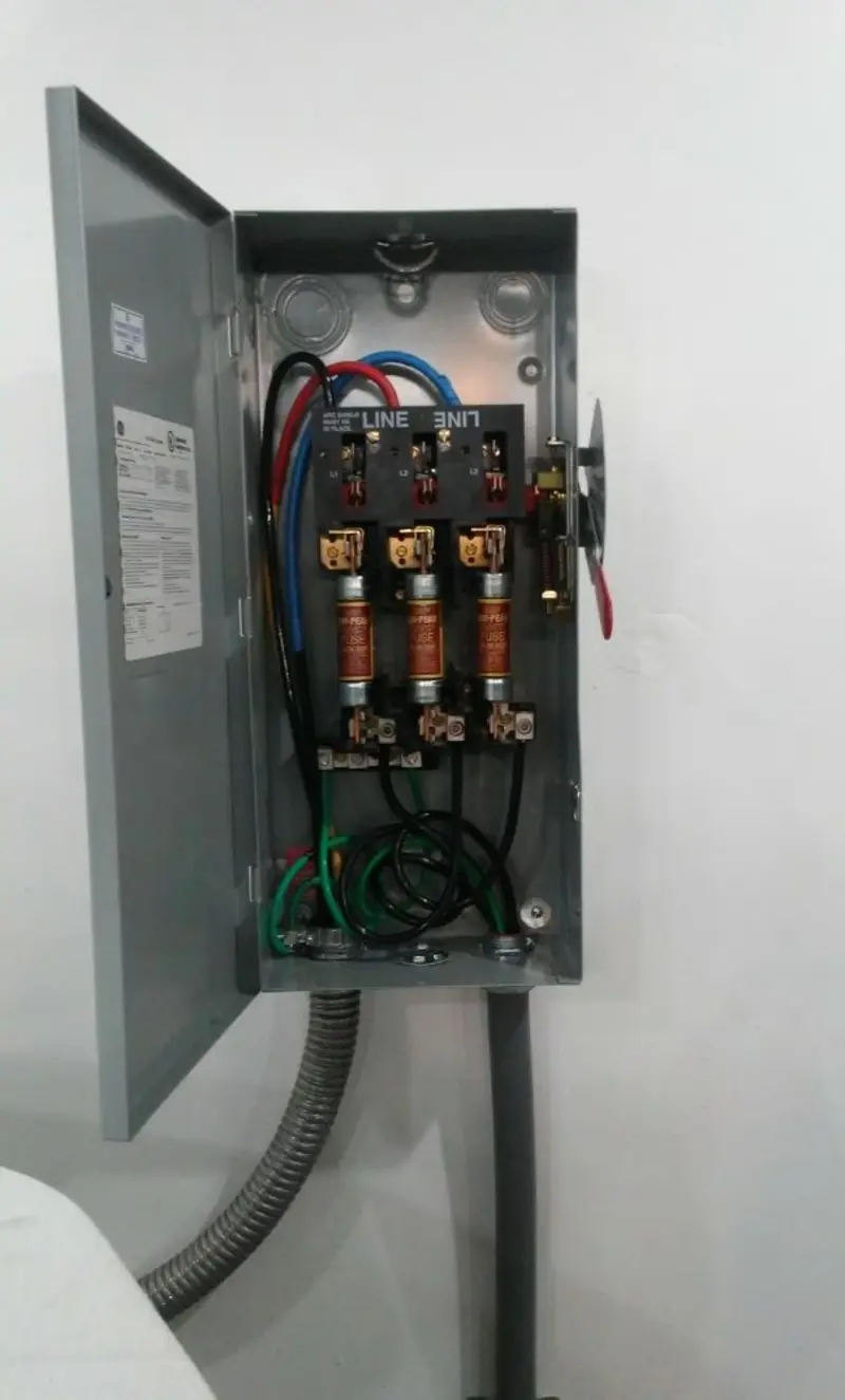 Three-phase disconnect switch installed for Electrical Wiring & Rewiring in Grantham